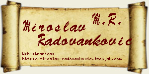 Miroslav Radovanković vizit kartica
